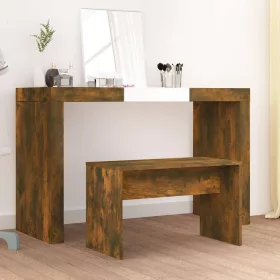   Füstös tölgyszínű szerelt fa fésülködőszék 70 x 35 x 45 cm