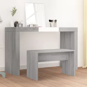   Szürke sonoma színű szerelt fa fésülködőszék 70 x 35 x 45 cm