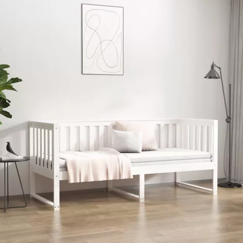 Kanapéágy ágy matrac fehér 75x190 cm tömör fa fenyőfa