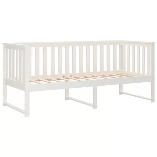 Kanapéágy ágy matrac fehér 75x190 cm tömör fa fenyőfa