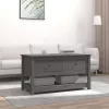 Szürke tömör fenyőfa dohányzóasztal 102 x 49 x 55 cm