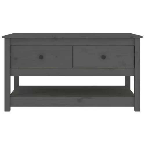 Szürke tömör fenyőfa dohányzóasztal 102 x 49 x 55 cm