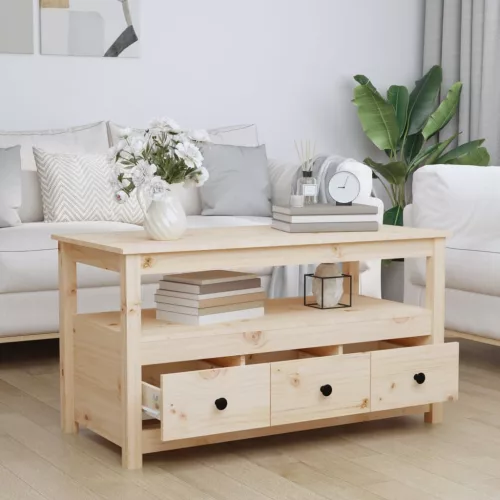 Tömör fenyőfa dohányzóasztal 102 x 49 x 55 cm