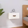 Fehér falra szerelhető éjjeliszekrény 40 x 29,5 x 22 cm