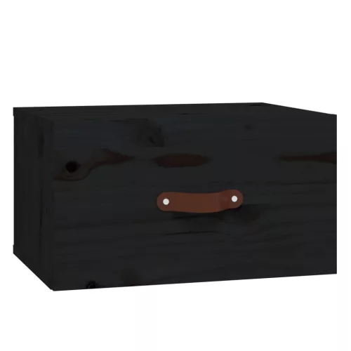 2 db fekete falra szerelhető éjjeliszekrény 40 x 29,5 x 22 cm