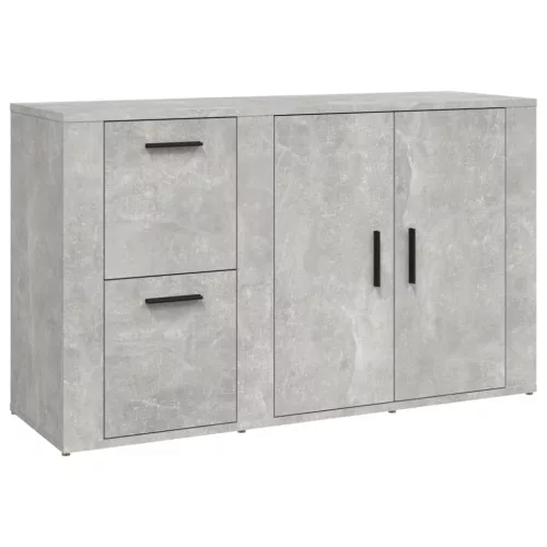 Betonszürke szerelt fa tálalószekrény 100x33x59,5 cm