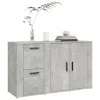 Betonszürke szerelt fa tálalószekrény 100x33x59,5 cm