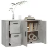 Betonszürke szerelt fa tálalószekrény 100x33x59,5 cm
