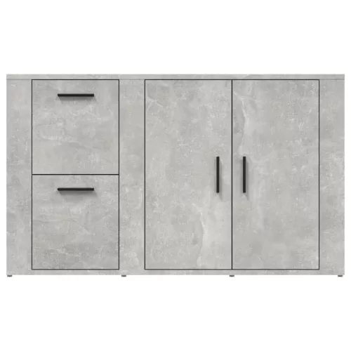 Betonszürke szerelt fa tálalószekrény 100x33x59,5 cm