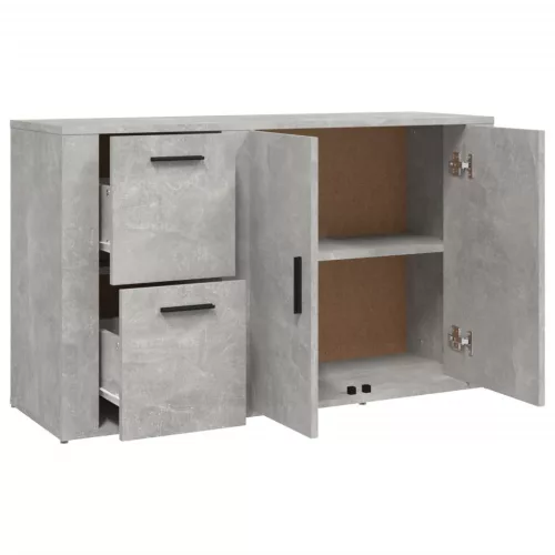 Betonszürke szerelt fa tálalószekrény 100x33x59,5 cm