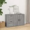 Szürke sonoma színű szerelt fa tálalószekrény 100x33x59,5 cm