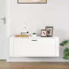Fehér szerelt fa fali cipőszekrény 100 x 35 x 38 cm