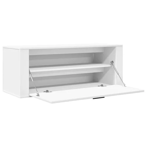 Fehér szerelt fa fali cipőszekrény 100 x 35 x 38 cm