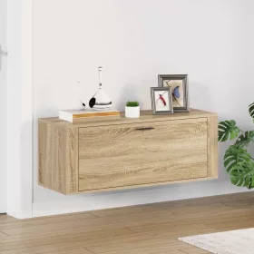   Sonoma tölgy színű szerelt fa fali cipőszekrény 100x35x38 cm