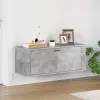 Betonszürke szerelt fa fali cipőszekrény 100x35x38 cm