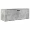 Betonszürke szerelt fa fali cipőszekrény 100x35x38 cm