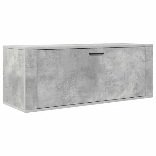Betonszürke szerelt fa fali cipőszekrény 100x35x38 cm
