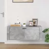 Betonszürke szerelt fa fali cipőszekrény 100x35x38 cm