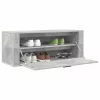 Betonszürke szerelt fa fali cipőszekrény 100x35x38 cm