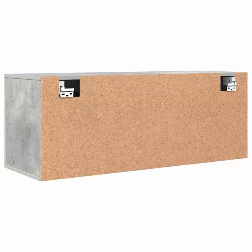 Betonszürke szerelt fa fali cipőszekrény 100x35x38 cm