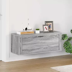   Szürke sonoma színű szerelt fa fali cipősszekrény 100x35x38 cm