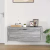 Szürke sonoma színű szerelt fa fali cipősszekrény 100x35x38 cm