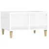 Magasfényű fehér szerelt fa dohányzóasztal 60 x 50 x 36,5 cm