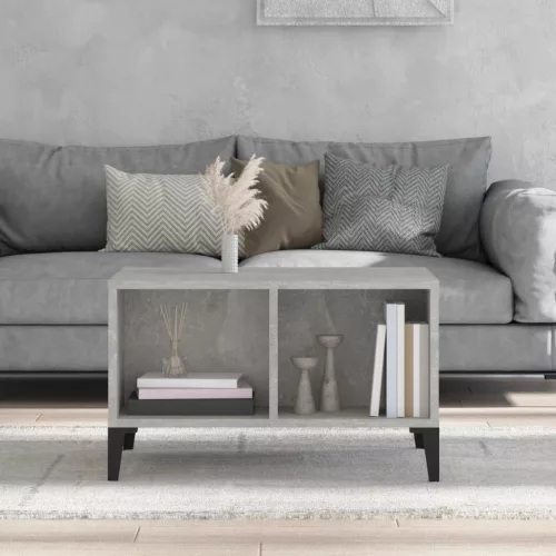 Betonszürke szerelt fa dohányzóasztal 60 x 50 x 36,5 cm