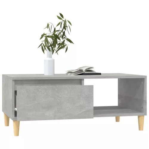 Betonszürke szerelt fa dohányzóasztal 90x50x36,5 cm