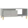 Betonszürke szerelt fa dohányzóasztal 90x50x36,5 cm