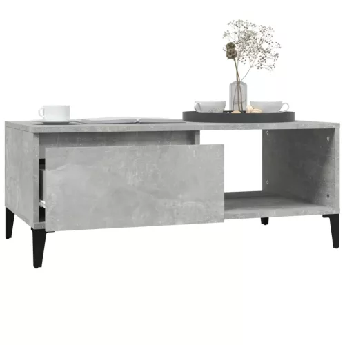 Betonszürke szerelt fa dohányzóasztal 90x50x36,5 cm