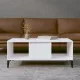Magasfényű fehér szerelt fa dohányzóasztal 90 x 50 x 36,5 cm