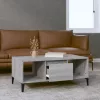 Szürke sonoma színű szerelt fa dohányzóasztal 90 x 50 x 36,5 cm