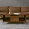 Barna tölgyszínű szerelt fa dohányzóasztal 90x50x36,5 cm