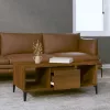 Barna tölgyszínű szerelt fa dohányzóasztal 90x50x36,5 cm