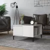 Magasfényű fehér szerelt fa dohányzóasztal 55 x 55 x 36,5 cm