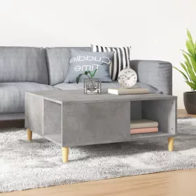 Betonszürke szerelt fa dohányzóasztal 80x80x36,5 cm