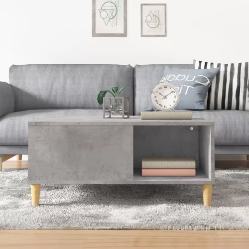Betonszürke szerelt fa dohányzóasztal 80x80x36,5 cm