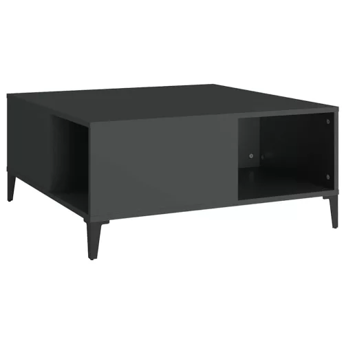 Fekete szerelt fa dohányzóasztal 80x80x36,5 cm