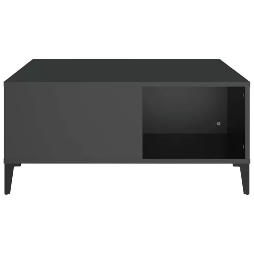 Fekete szerelt fa dohányzóasztal 80x80x36,5 cm