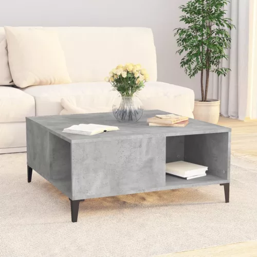 Betonszürke szerelt fa dohányzóasztal 80x80x36,5 cm