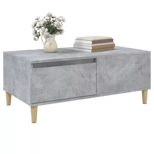 Betonszürke szerelt fa dohányzóasztal 90x50x36,5 cm