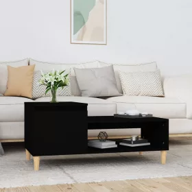 Fekete szerelt fa dohányzóasztal 100 x 50 x 45 cm