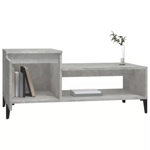 Betonszürke szerelt fa dohányzóasztal 100 x 50 x 45 cm