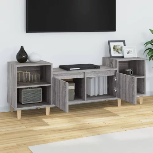 Szürke sonoma színű szerelt fa TV-szekrény 160x35x55 cm