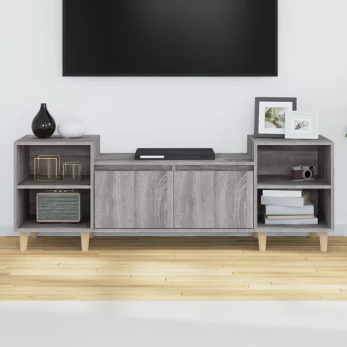 Szürke sonoma színű szerelt fa TV-szekrény 160x35x55 cm