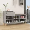 Betonszürke szerelt fa cipőszekrény 102x36x60 cm