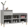 Betonszürke szerelt fa cipőszekrény 102x36x60 cm