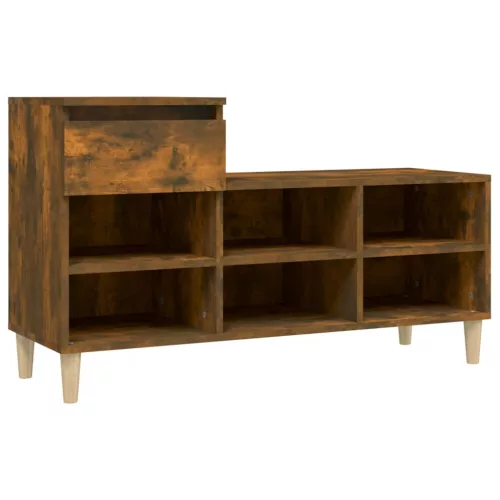 Füstös tölgy színű szerelt fa cipősszekrény 102 x 36 x 60 cm