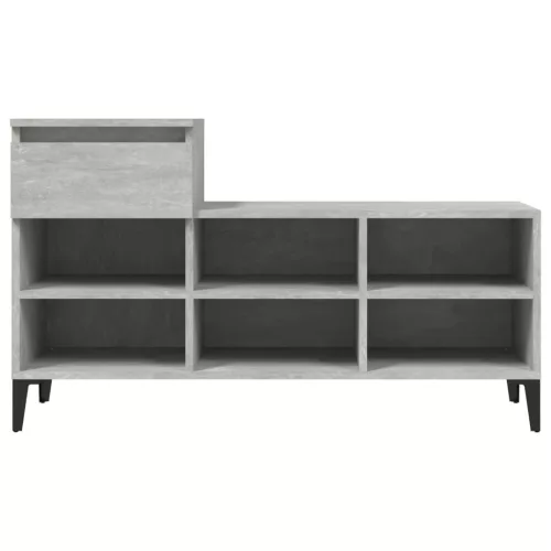 Betonszürke szerelt fa cipőszekrény 102x36x60 cm